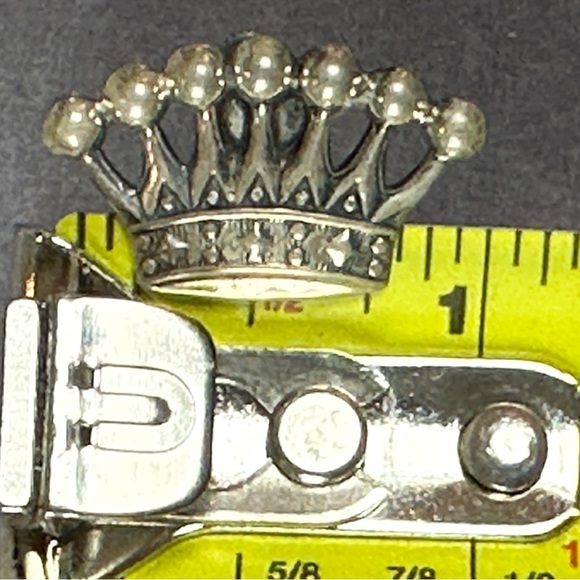 1930s VINTAGE!! RARE!! STERLING SILVER SCREW BACK CROWN EARRINGS OS MARKED - Picture 7 of 7